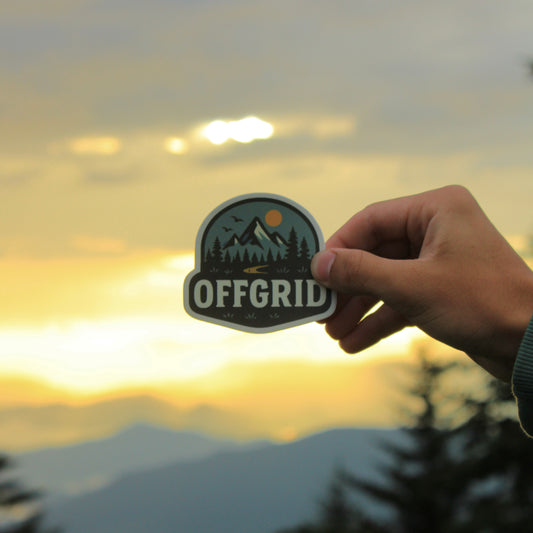 OFFGRID Night-time Mountain Scene Sticker