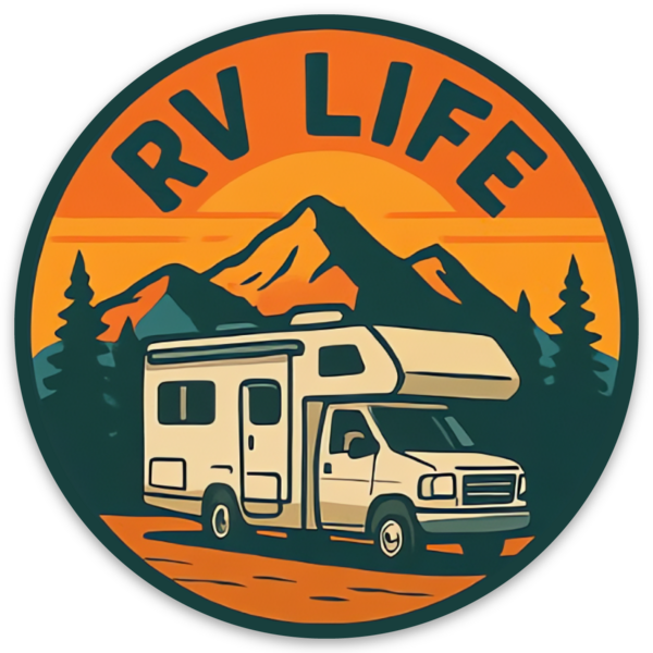 RV Life Mountain Sunset Magnet