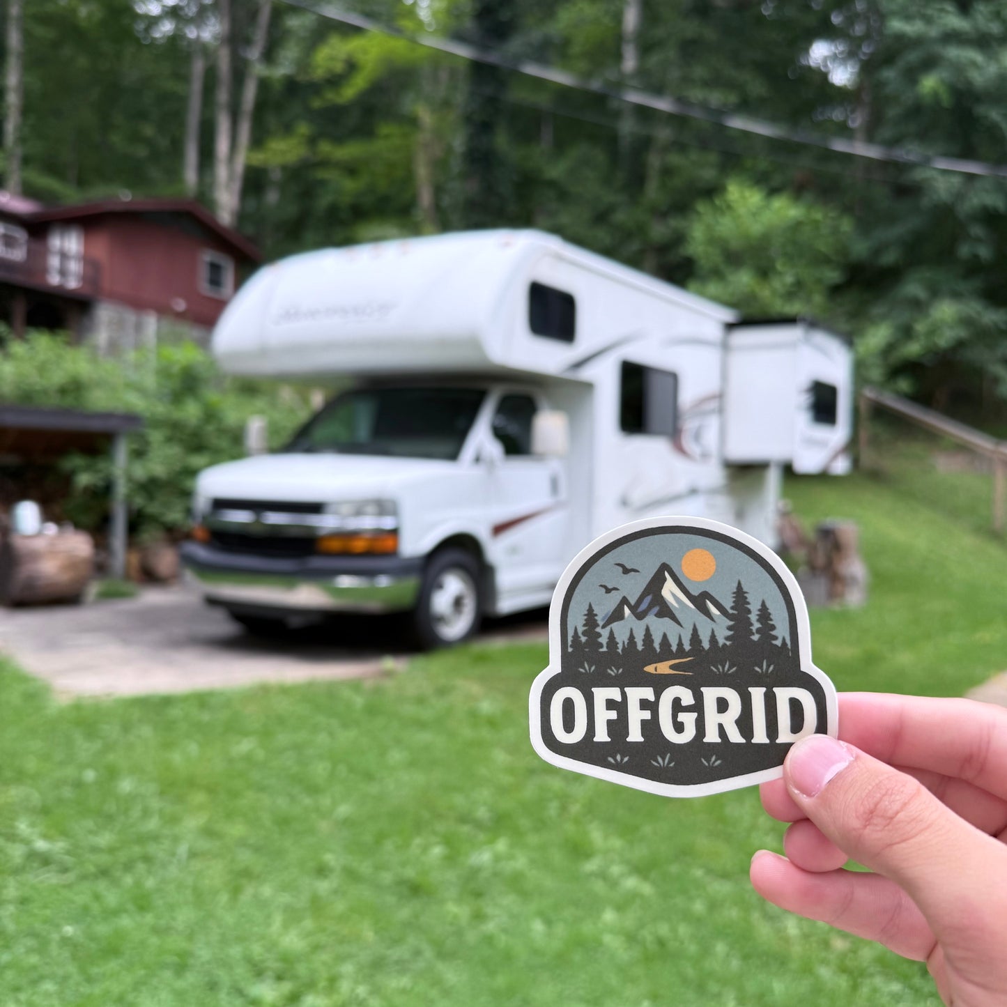 OFFGRID Night-time Mountain Scene Sticker