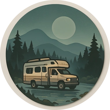 RV Night Scene Sticker